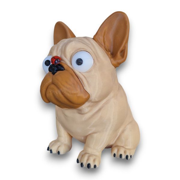 Французький бульдог 3D з рухливими очима та сонечком, 12,5 см 00-00002209 фото
